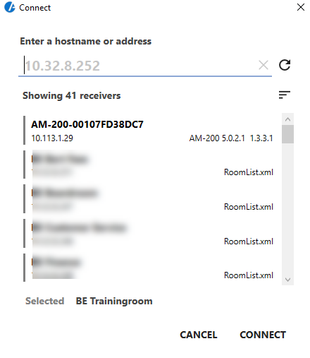 Select which AirMedia server to connect to